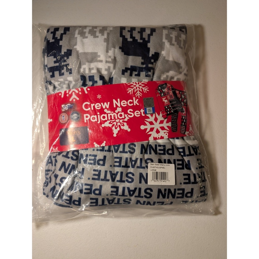 Penn State Nittany Lions Pajama Set Men's Large Crew Neck Holiday Theme - Picture 3 of 3